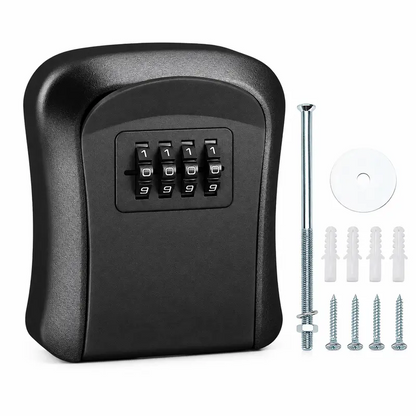 Wall Mount Key Lock Box - 4 Digit Combination Lockbox for Keys Safe Security Storage