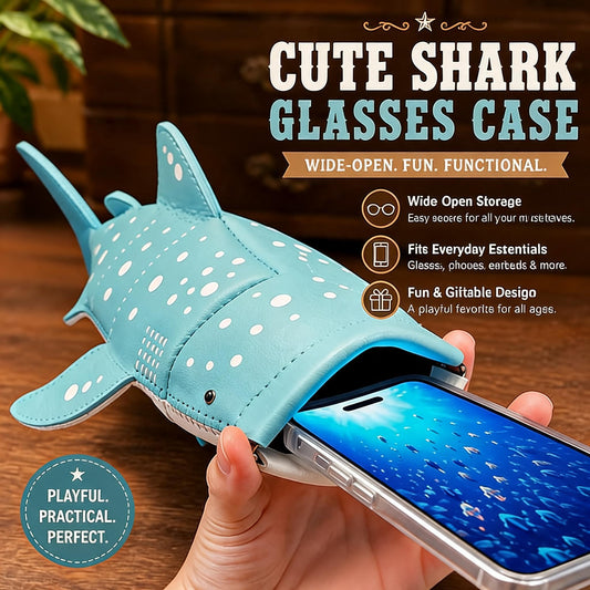 Whale Shark Glasses Case – Handmade Leather Shark Eyewear Pouch