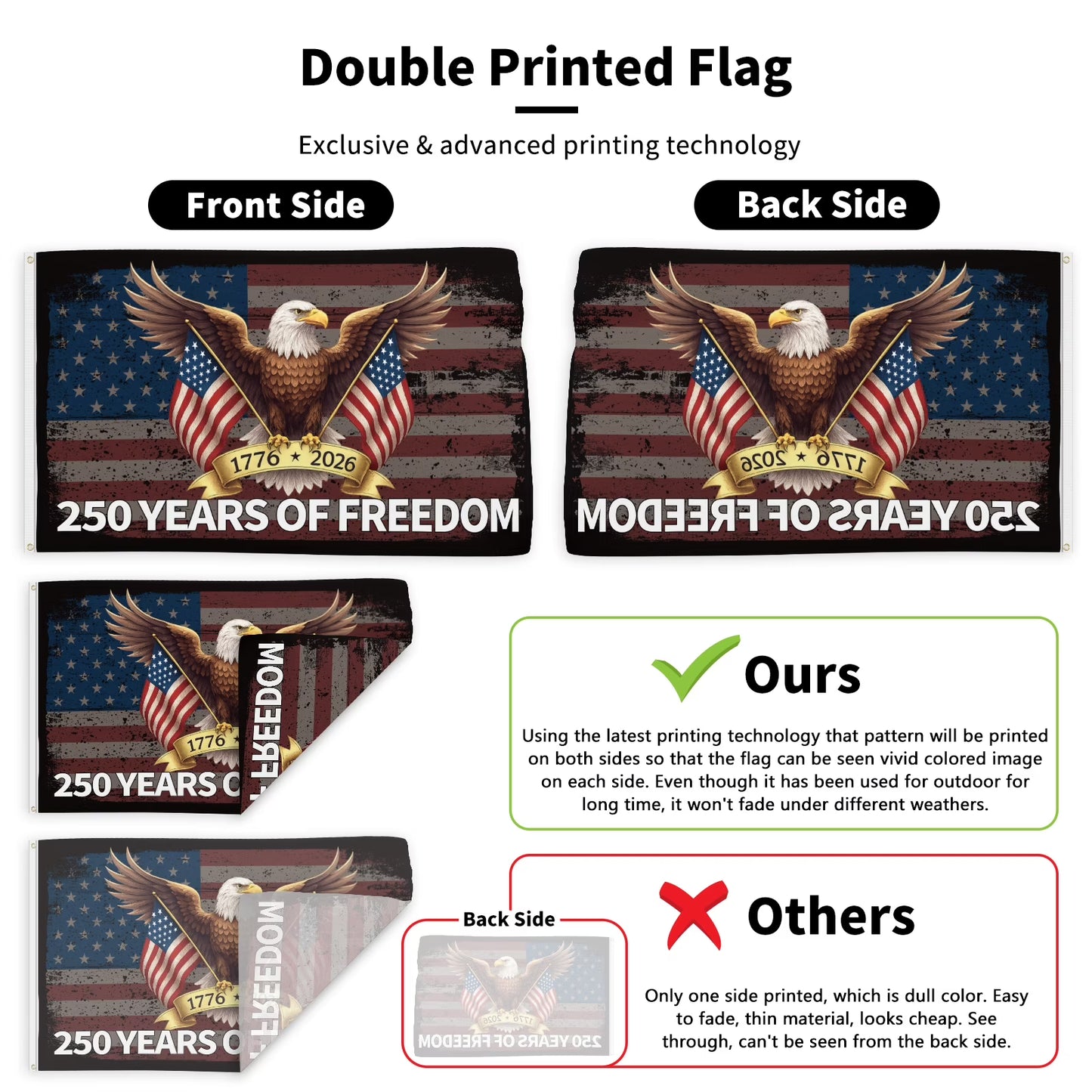 250th Anniversary American Flag 3x5 Ft
