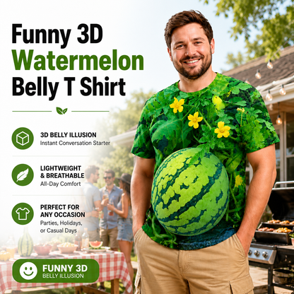Funny 3D Watermelon Belly T Shirt for Men