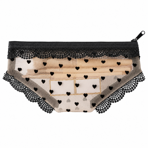 Cute Lace Triangle Briefs Shape Mesh Makeup Bags
