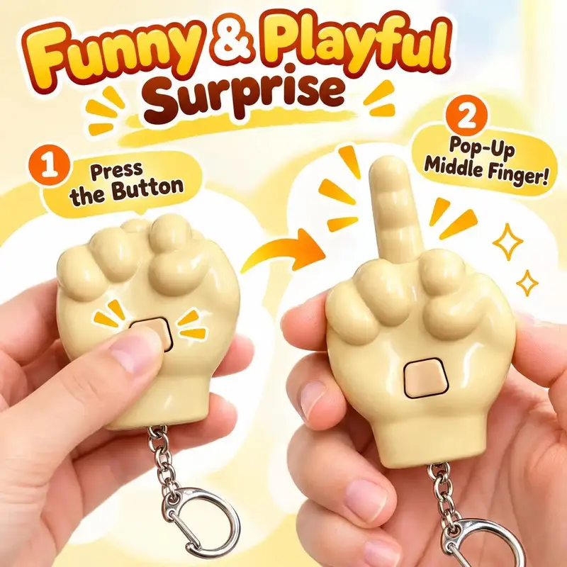3-in-1 Funny Pop-Up Middle Finger Fidget Keychain Set