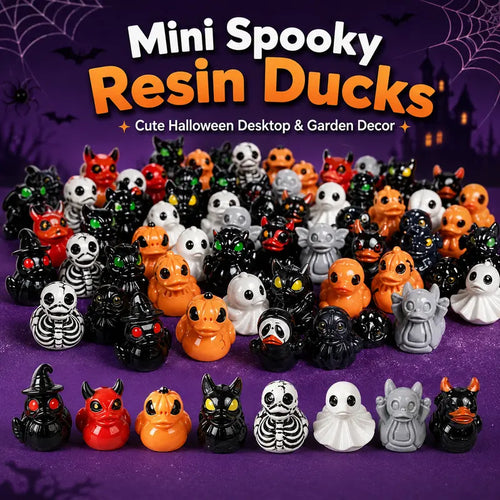 Mini Spooky Skull Devil Resin Duck Ornament