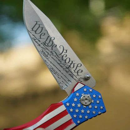 XA849CL Flag Assisted Opening Drop Point Linerlock Folding Pocket Tool
