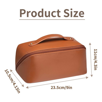 PU Leather Waterproof Makeup Pouch – Travel Cosmetic Organizer, 4 Colors