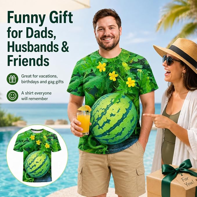 Funny 3D Watermelon Belly T Shirt for Men