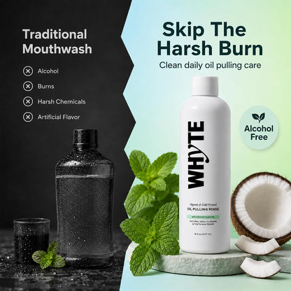 Organic Oil Pulling Mouthwash – Spearmint, Coconut & Clove, 8 fl oz