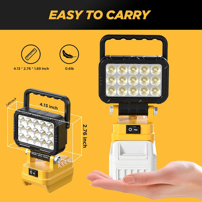6000 Lumen 40W LED Work Light -Compatible with Dewalt 20V Max Battery