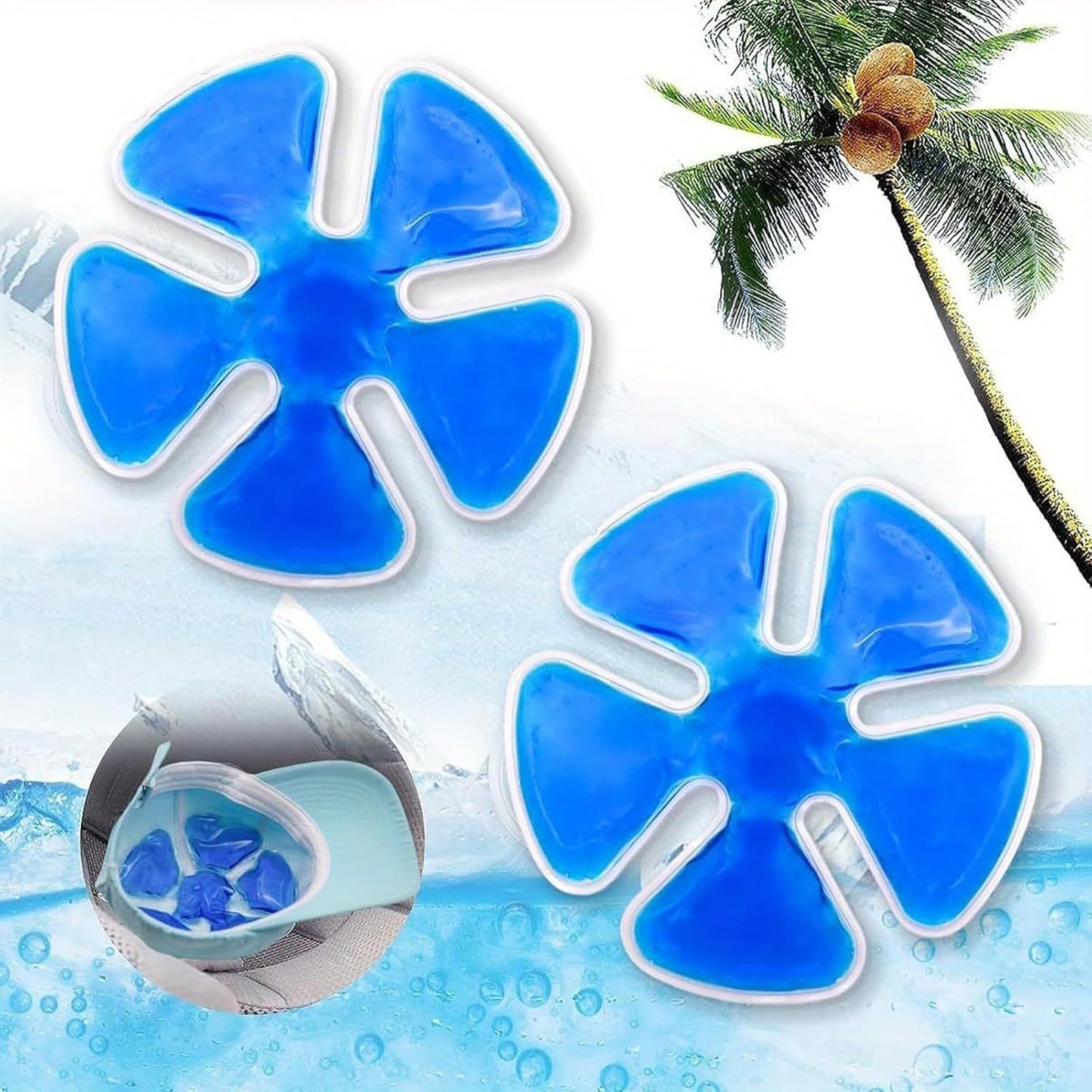 2PCS Cold Therapy Inserts For Hard Hats & Sun Hats