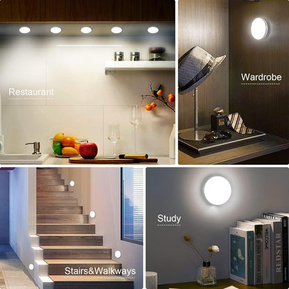 4-Pack Motion Sensor Night Lights – Rechargeable, Warm & Cold White