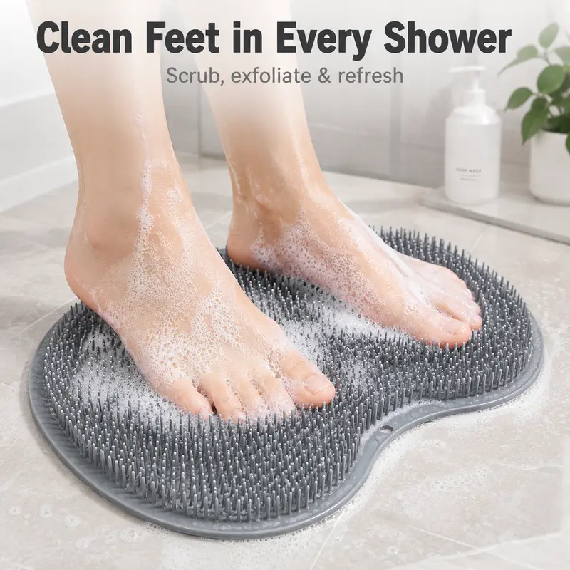 Hands-Free Shower Foot & Back Scrubber Mats