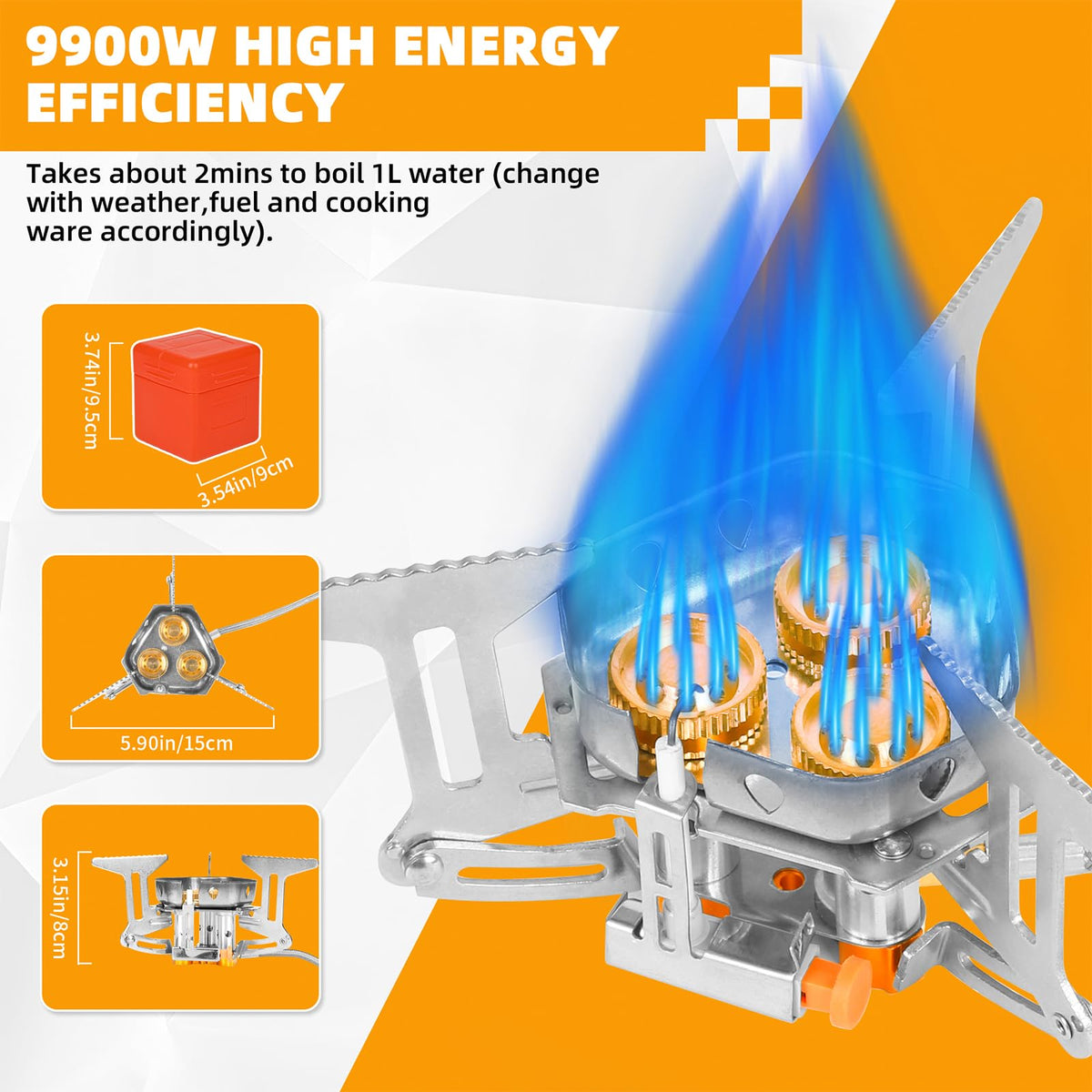 9900W Portable Windproof Camping Stove