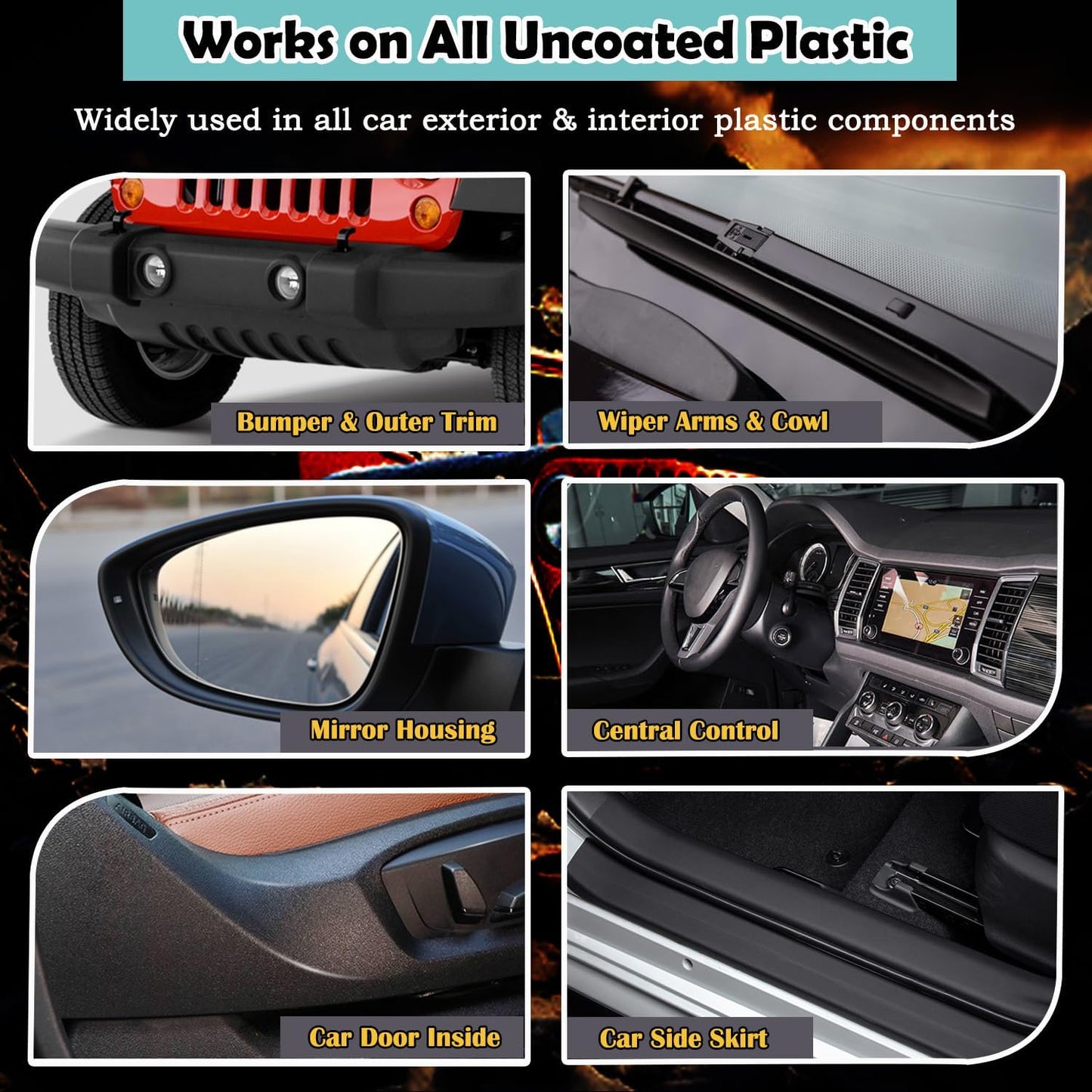 Car Plastic Restorer – Deep Shine, UV Protection & Trim Revival