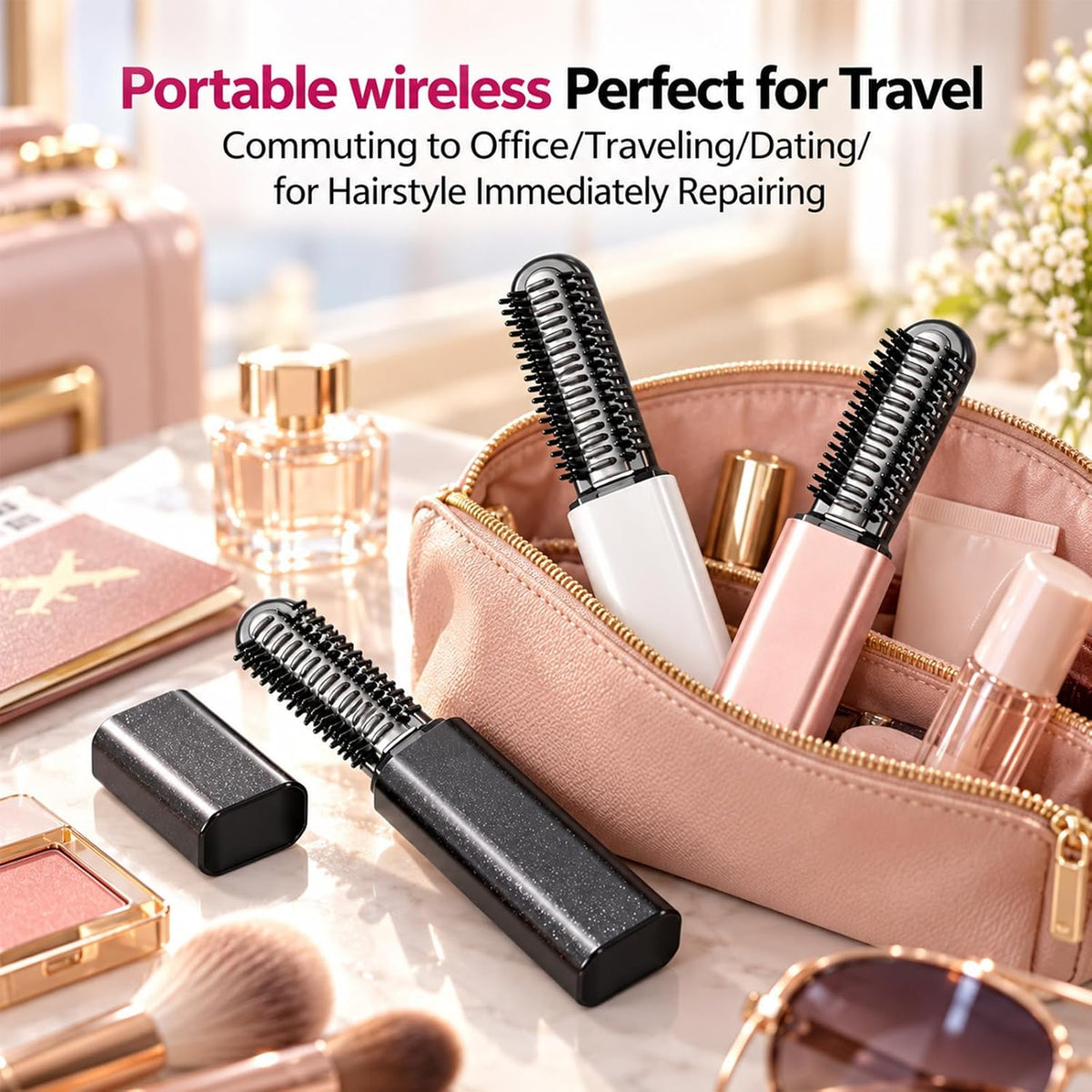 Mini Cordless Heated Styling Brush|Effortless Styling, Wherever You Go