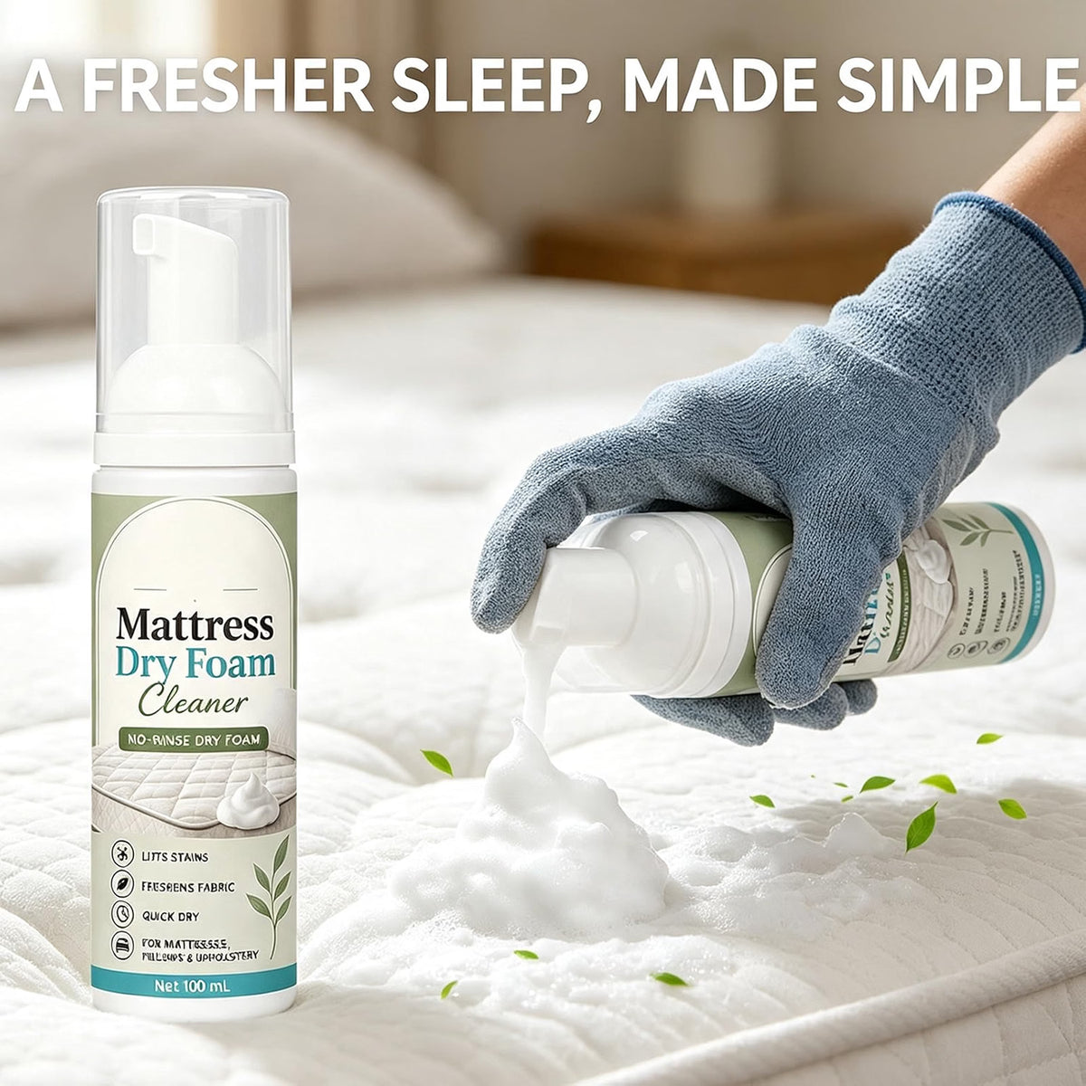 No‑rinse Mattress Dry Foam Cleaner