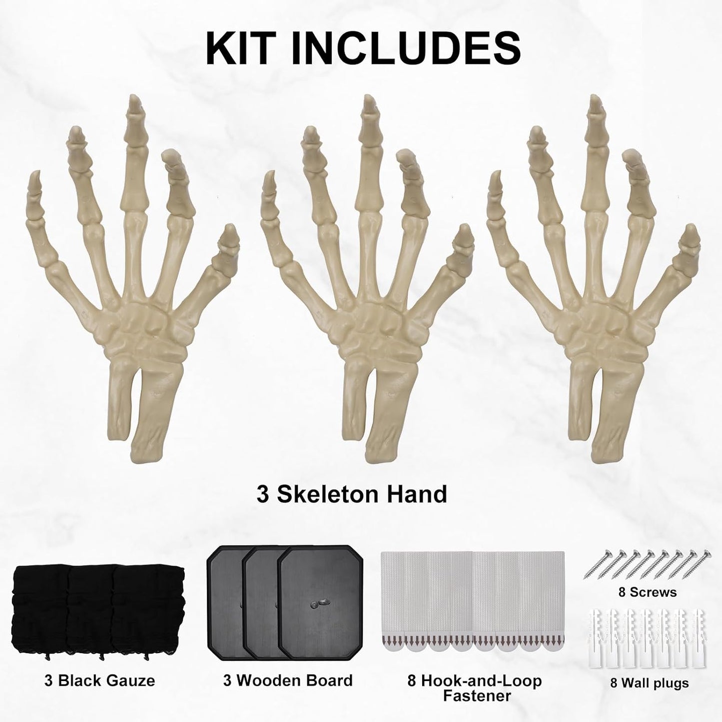 Pack of 3 Wall Mounted Creepy Reaching Hands