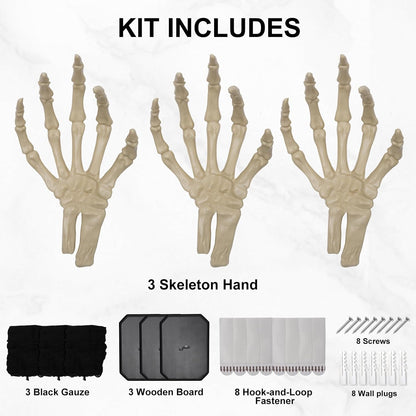 Pack of 3 Wall Mounted Creepy Reaching Hands