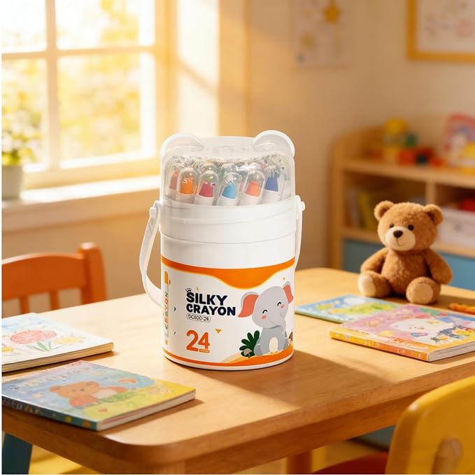 24 Washable Crayons for Toddlers – Non-Toxic Twist-Up Paint Sticks