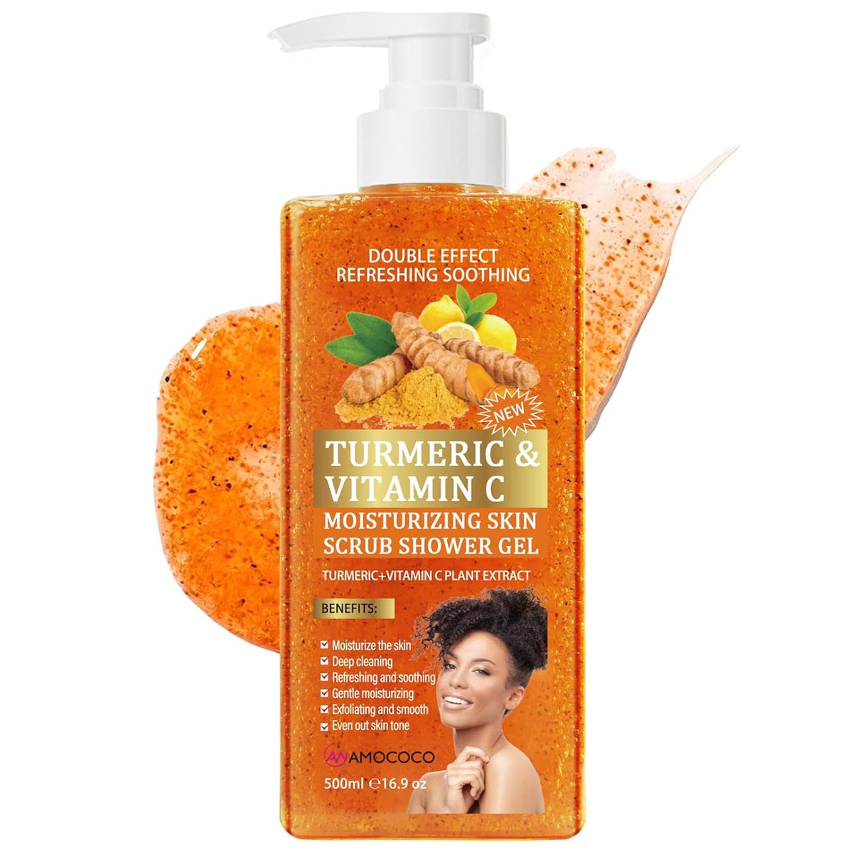 Turmeric Glow Scrub Body Wash – Vitamin C, Deep Moisture & Lasting Scent 500ml