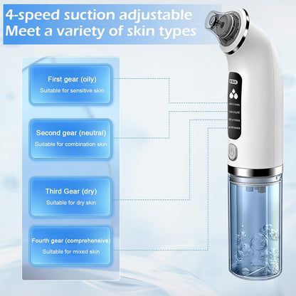 Blackhead Remover Pore Vacuum with 4 Suction Modes & 6 Tips