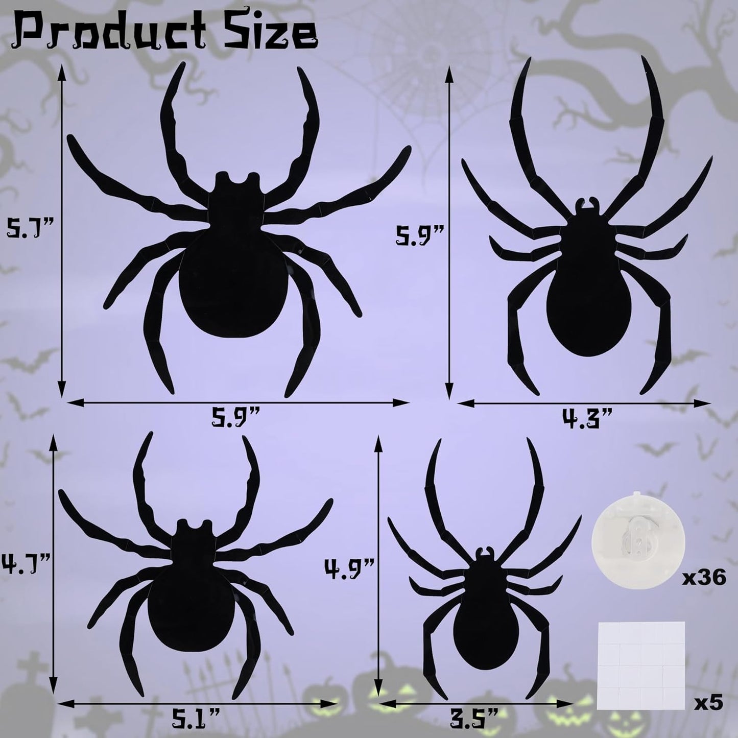 3D Spiders Light Design LED Decorations