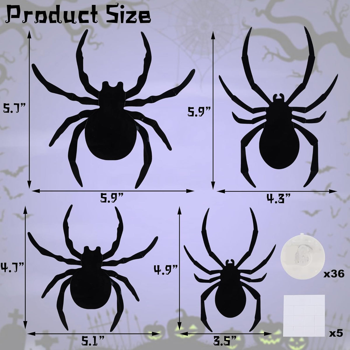 3D Spiders Light Design LED Decorations