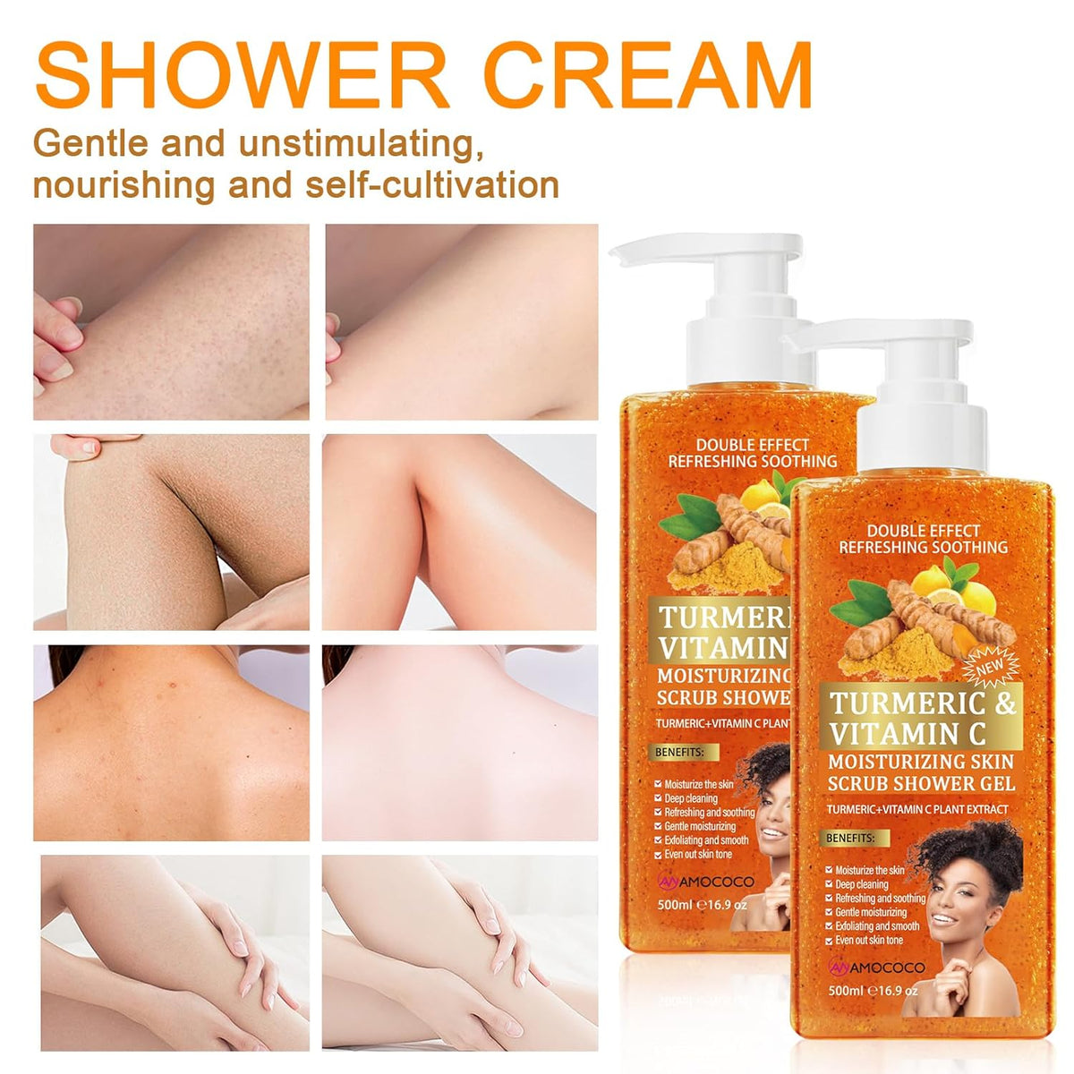 Turmeric Glow Scrub Body Wash – Vitamin C, Deep Moisture & Lasting Scent 500ml