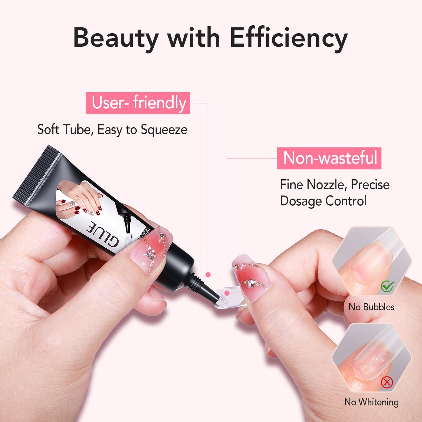 Upgraded 10g Quick-Drying Semi-Solid Nail Glue with 10ml Remover