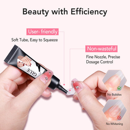 Upgraded 10g Quick-Drying Semi-Solid Nail Glue with 10ml Remover