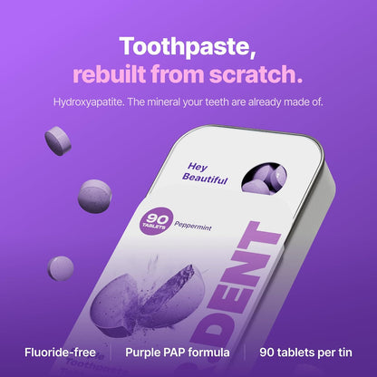 Purple Toothpaste Tablets with Hydroxyapatite & PAP – Fluoride-Free