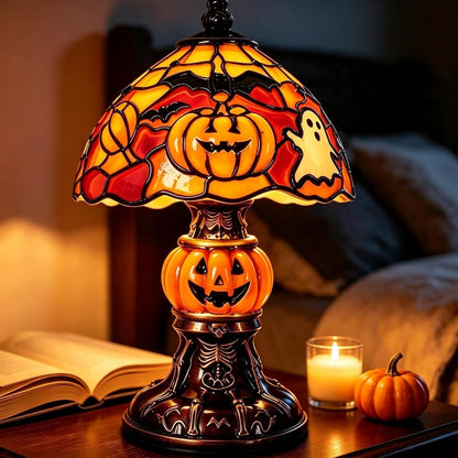 Halloween Pumpkin Lamp – Hand-Painted Design, Warm Glow & USB Powered