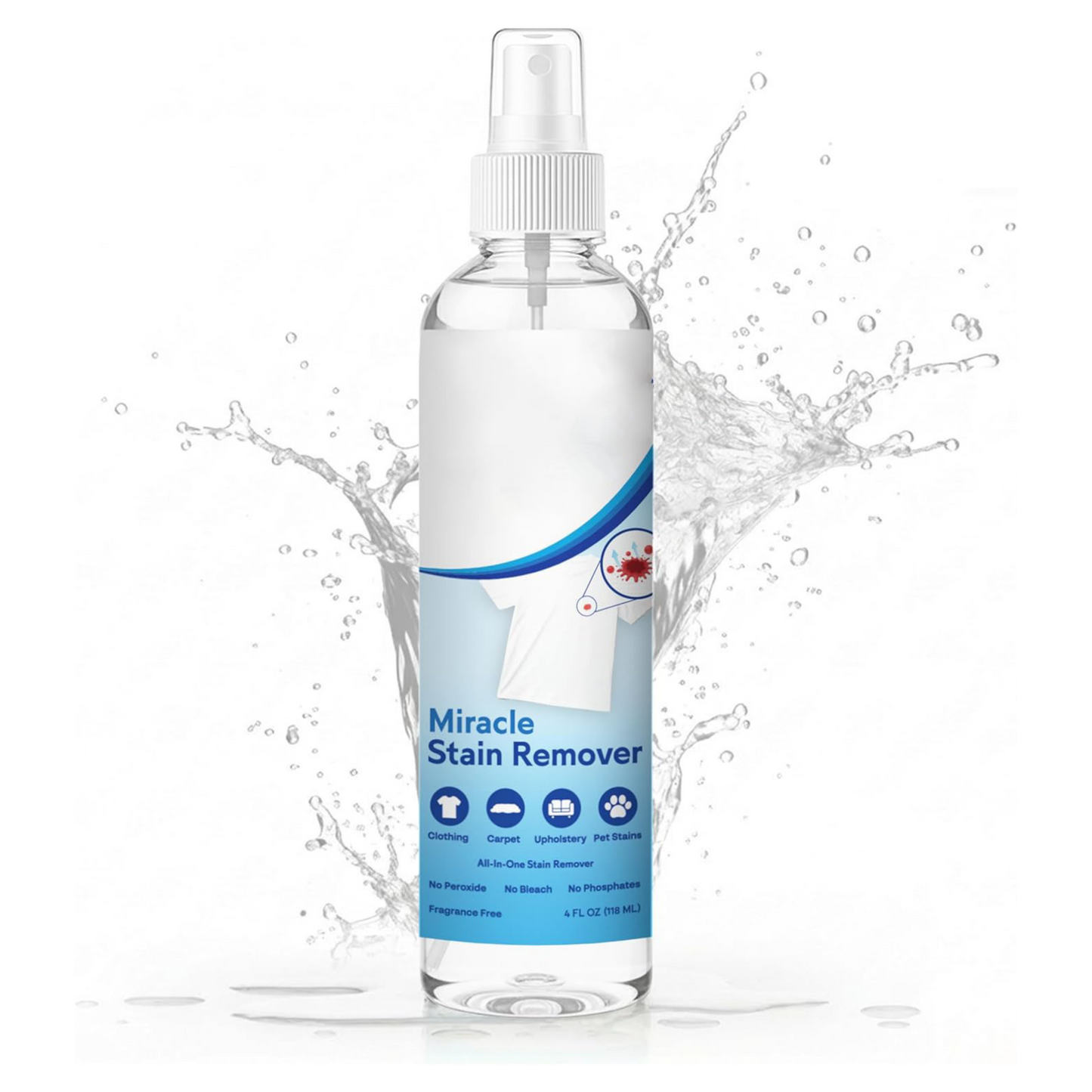 Miracle Stain Remover Spray – 4oz All-in-One, No Harsh Chemicals