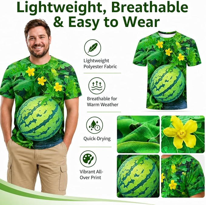 Funny 3D Watermelon Belly T Shirt for Men