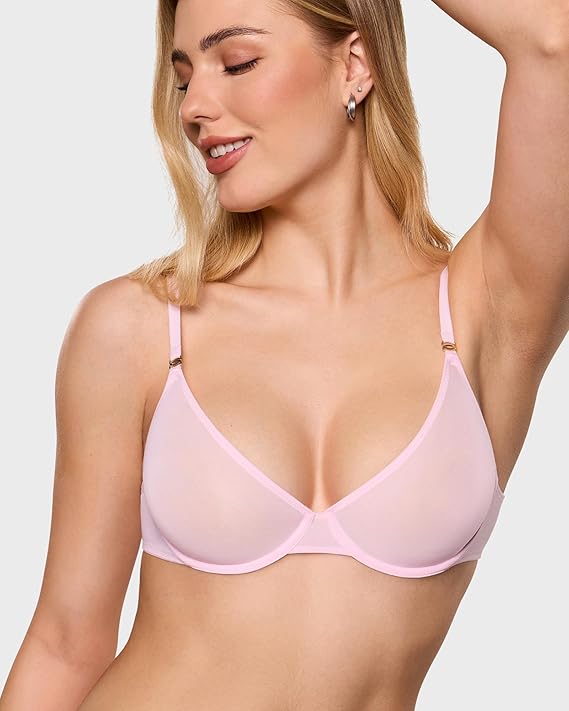 Women's Cosnufy Sheer Balconette Bra