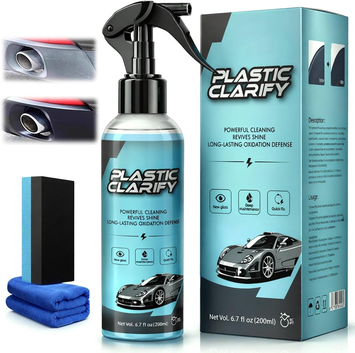 Car Plastic Restorer – Deep Shine, UV Protection & Trim Revival