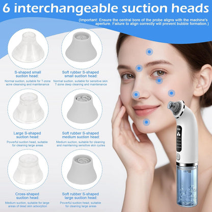 Blackhead Remover Pore Vacuum with 4 Suction Modes & 6 Tips