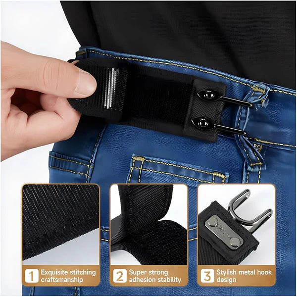 2Pcs Metal Hook Elastic Belt