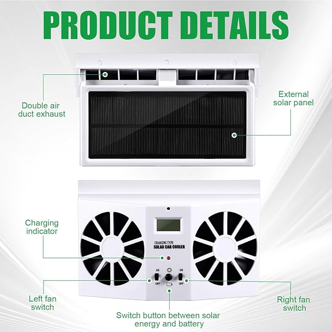 Solar Power Car Exhaust Fan