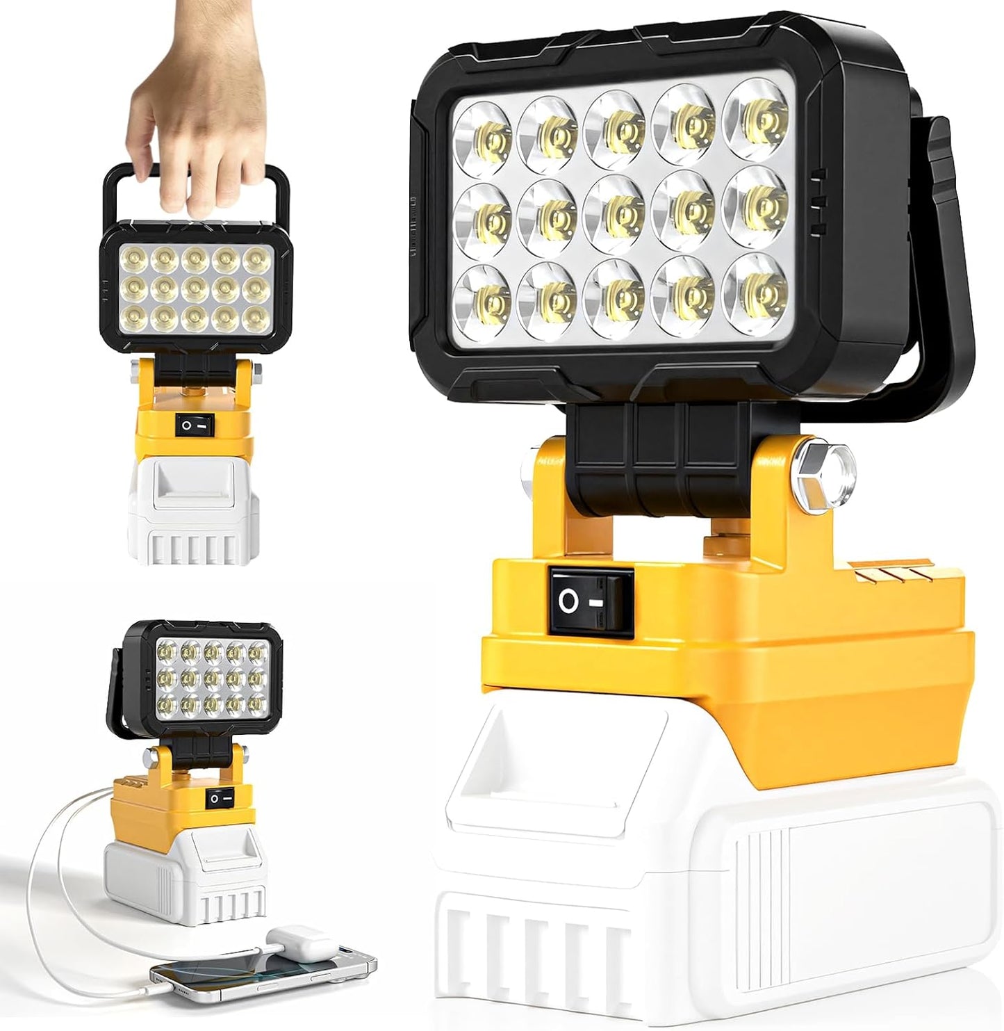 6000 Lumen 40W LED Work Light -Compatible with Dewalt 20V Max Battery