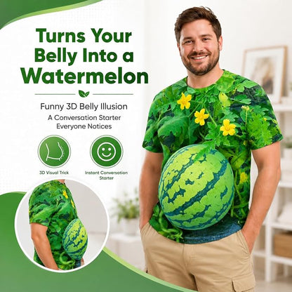Funny 3D Watermelon Belly T Shirt for Men