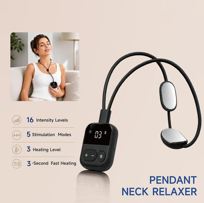 Pendant Neck Relaxer with Heat – Wearable EMS Massager