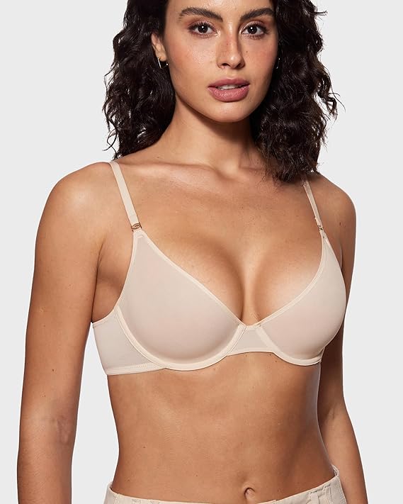 Women's Cosnufy Sheer Balconette Bra