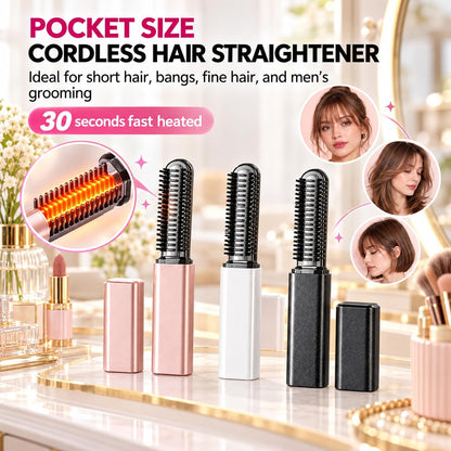 Mini Cordless Heated Styling Brush|Effortless Styling, Wherever You Go