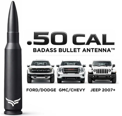 50 Cal Badass Bullet Antenna for Ford Dodge GMC Chevy & Jeep 2007+