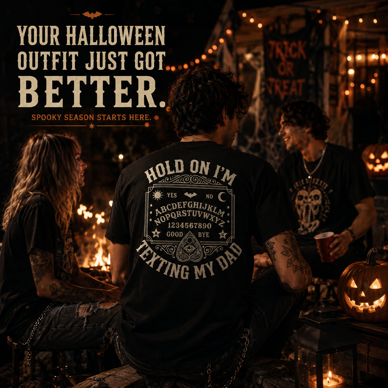 Hold On I'm Texting My Dad Ouija Board Retro T-Shirt