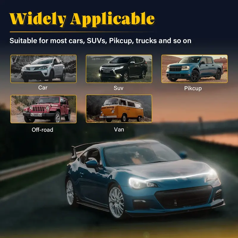 71" High Brightness car Hood Gap LED Strip-Dynamic Scan Activated Design