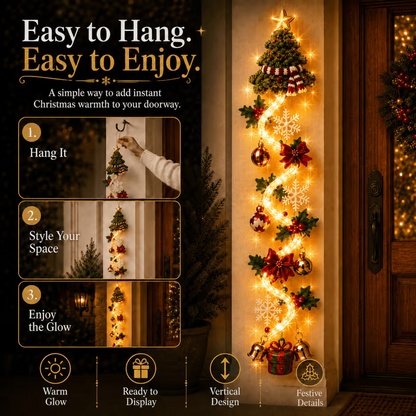 Glowing Christmas Door Hanger|6 Festive Lighted Designs with Warm Glow