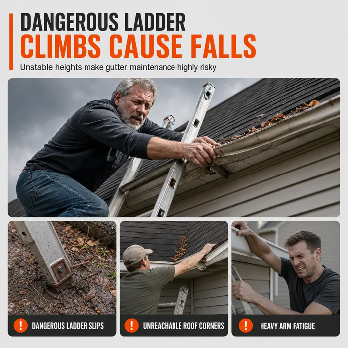 No-Climb Gutter Cleaning Tool
