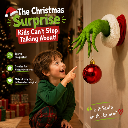 The Christmas Mischief Hand™ – Fun Holiday Wall Decor with Hanging Ornament