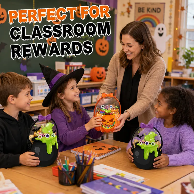 12/24/36/48/60 Pcs Halloween Plastic Goodie Bags